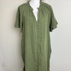 NWT Old Navy Olive Green Summer Lightweight Short Sleeve Dress Size LP